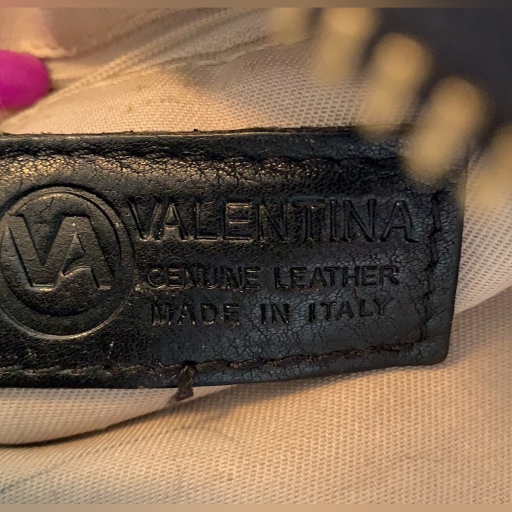 Valentina Black Leather Crossbody w/ Cool Vertical Zip Pocket - Picture 7 of 8